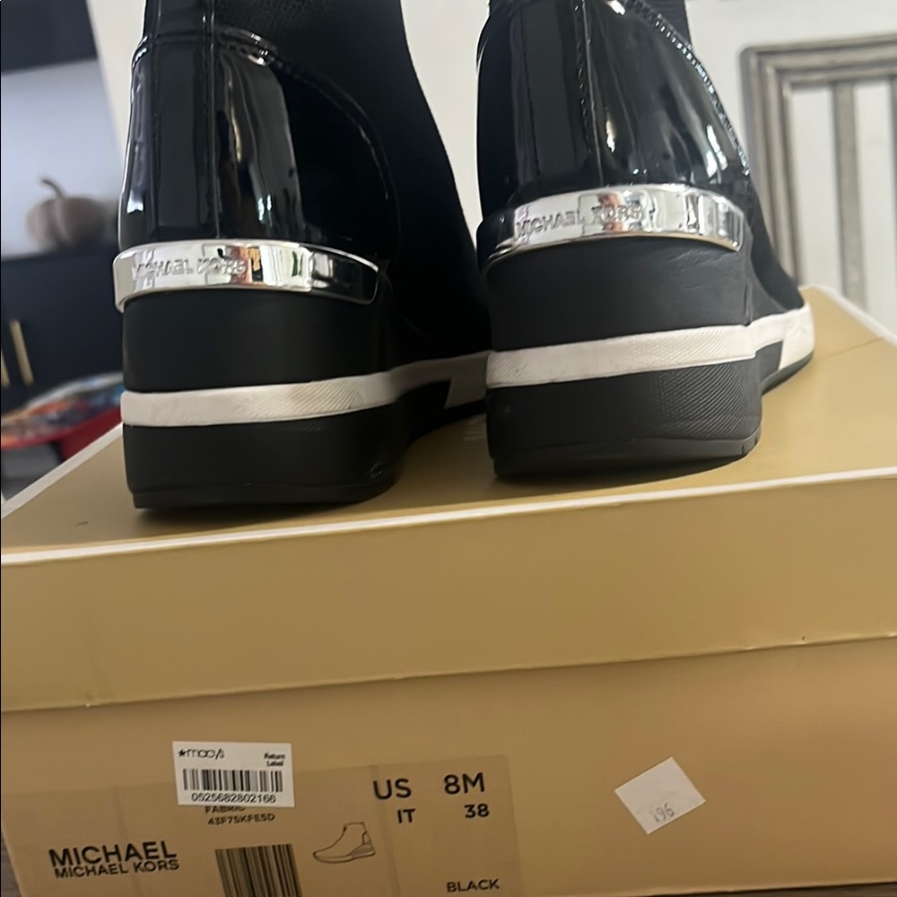 Michael Kors Black and Silver Women's Sneakers